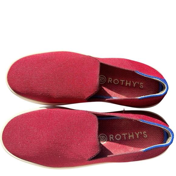 Rothy's The Original Slip On Sneakers Knitted In Red Garnet Retired Size 7.5 - Picture 9 of 12